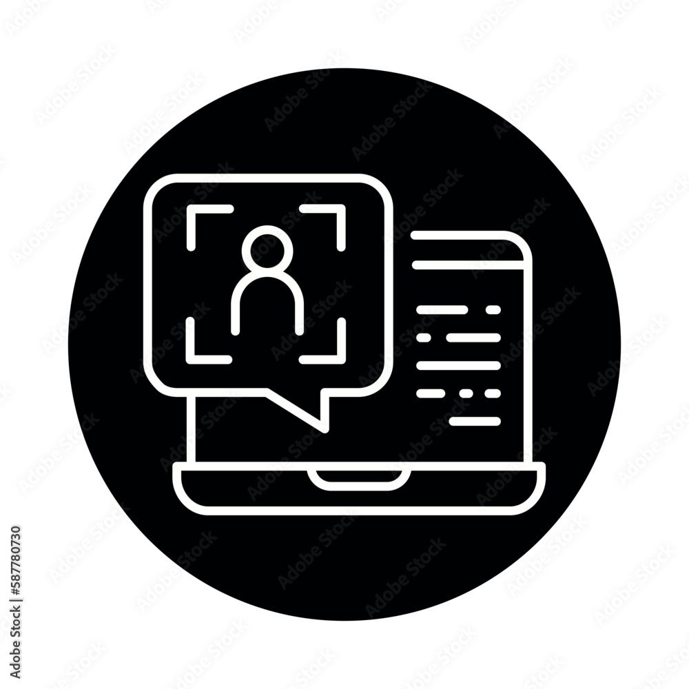 Customer request black line icon. Online comment. Customer request black line icon. Online comment.