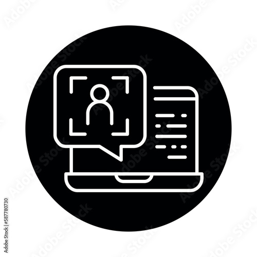 Customer request black line icon. Online comment.