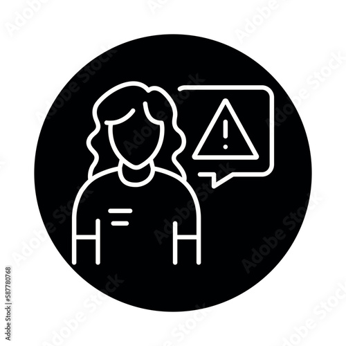 Describe issue black line icon. Technical problem.