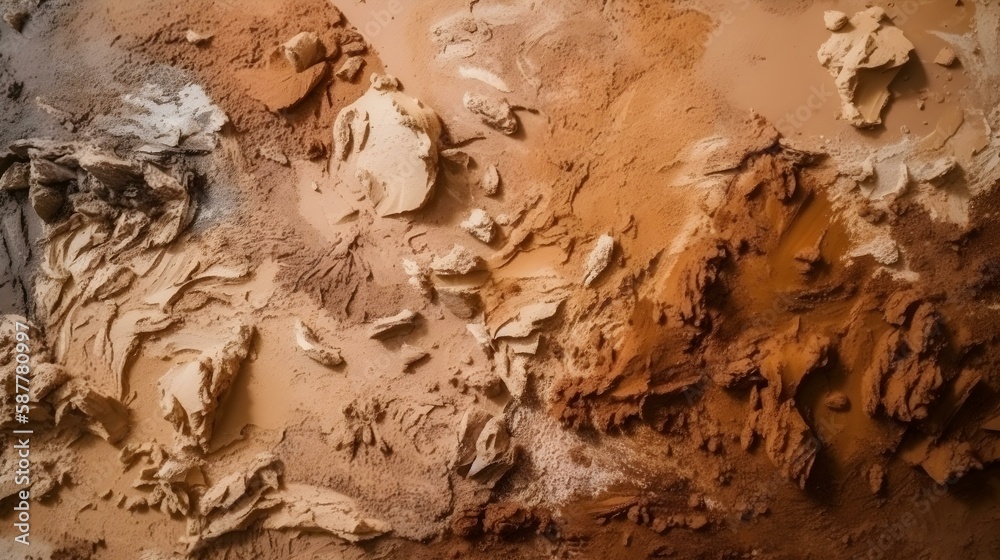 Fototapeta premium Clay Eco-Plaster Texture, Sunny Rustic Background