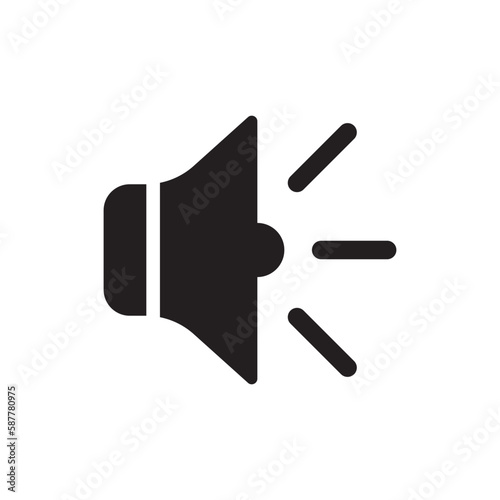 Audio speaker vector icon. Stereo sound call speaker symbol pictogram. Mute icon. Media speaker flat sign design. UX UI icon