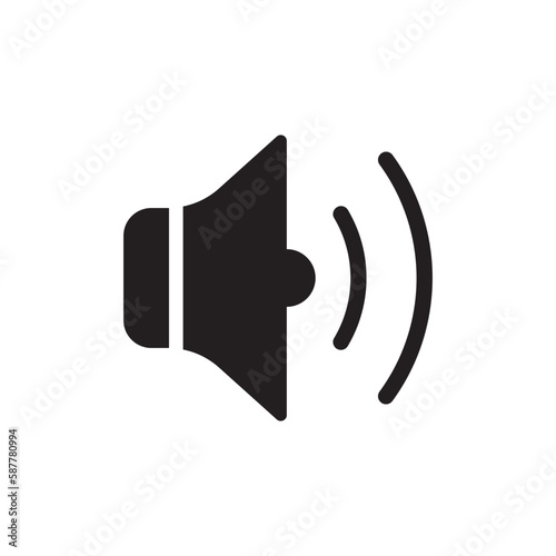 Audio speaker vector icon. Stereo sound call speaker symbol pictogram. Mute icon. Media speaker flat sign design. UX UI icon