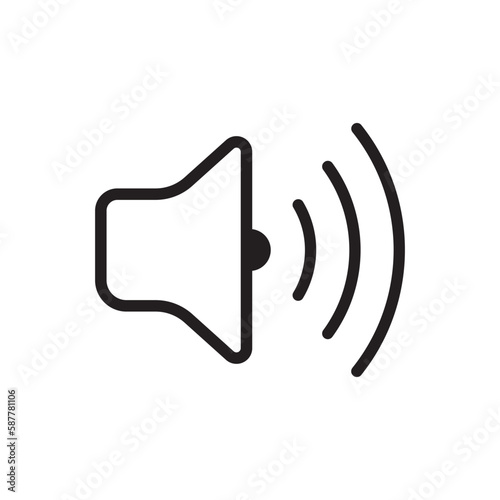 Audio speaker vector icon. Stereo sound call speaker symbol pictogram. Mute icon. Media speaker flat sign design. UX UI icon