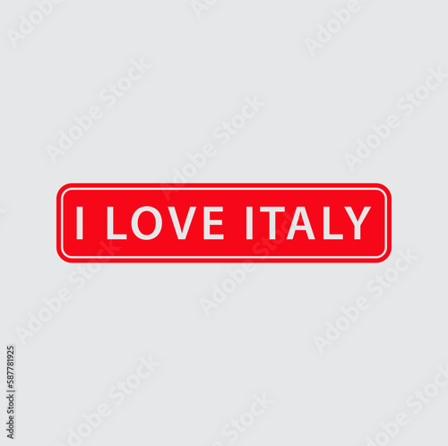 I love Italy icon vector logo design template
