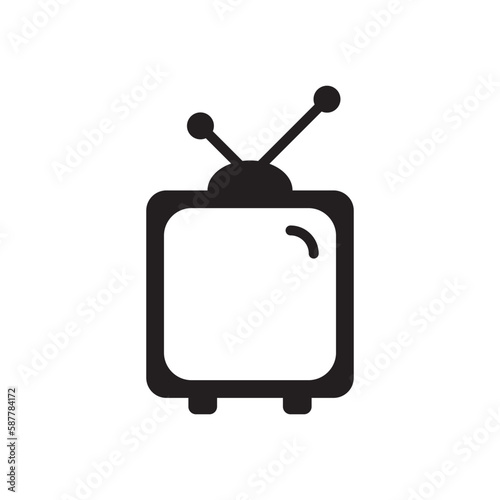 TV screen vector sign. Old TV icon. Television screen flat sign design. TV symbol pictogram. UX UI icon