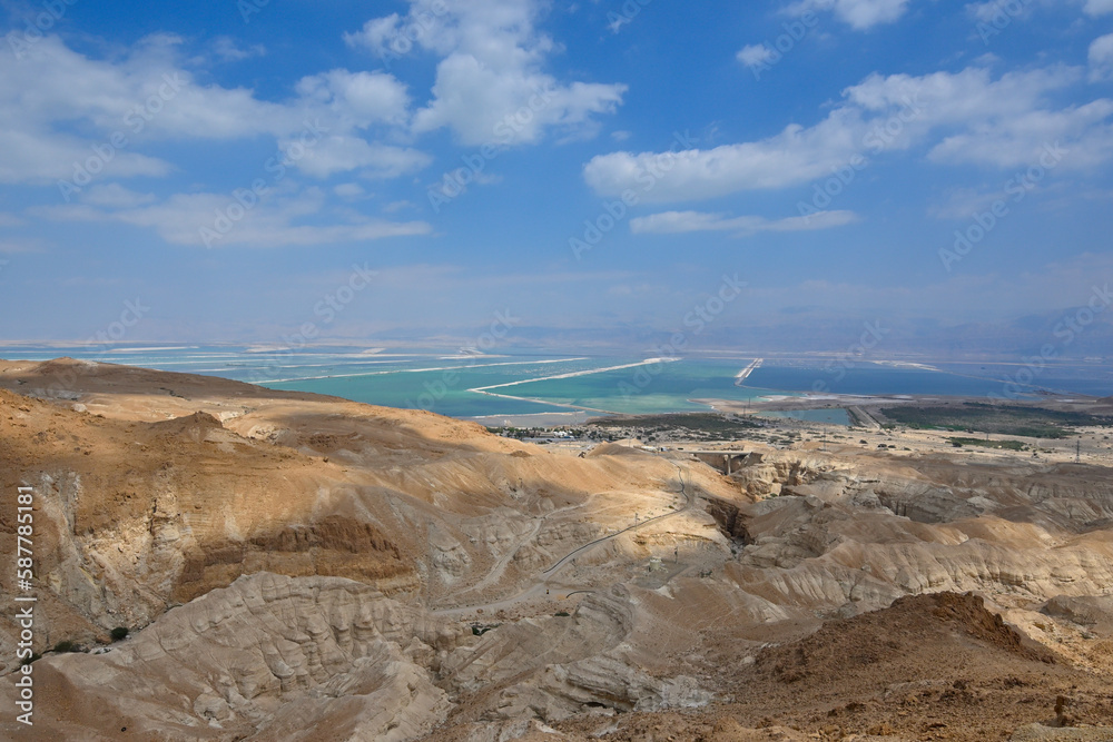 View of the mountains and the Dead Sea