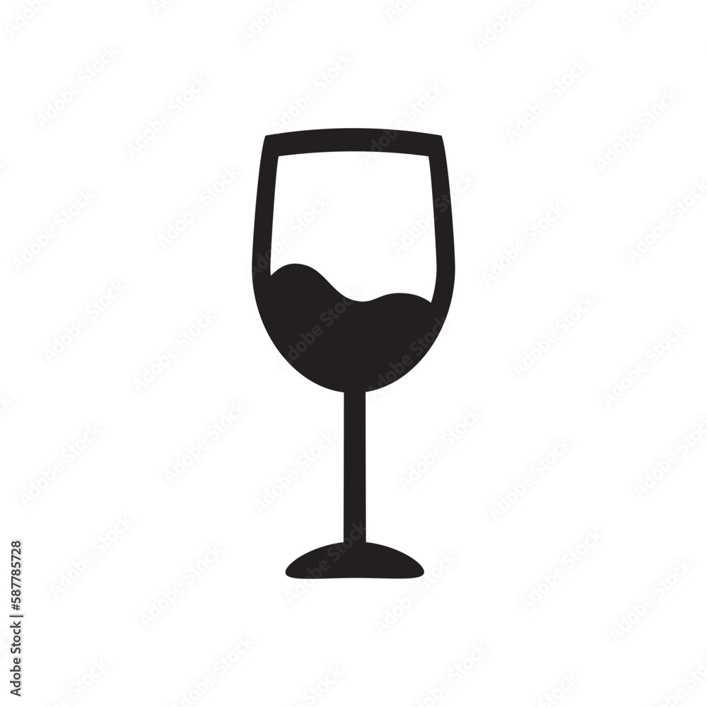 Wineglass vector icon. Glass flat sign design. Glass stemware symbol pictogram. UX UI wine glass icon Wineglass vector icon. Glass flat sign design. Glass stemware symbol pictogram. UX UI wine glass icon