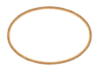 Oval rope frame -Endless rope loop isolated on white