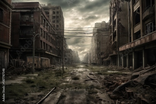 Gritty Cinematic Apocalypse Dark Urban Fantasy City Uncovered - Generative AI	