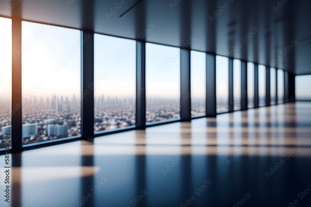 view of a modern office from a tall building