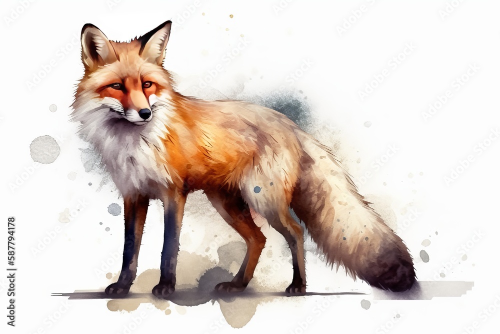 Cute Fox Watercolor. Generative AI
Cute Fox Watercolor. Generative AI