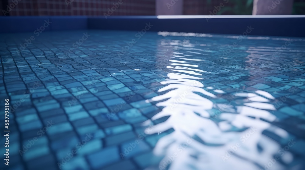 Obraz premium Deep blue pool water background. Generative ai