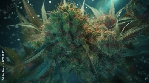 Marijuana surreal research background. Generative ai © cac_tus