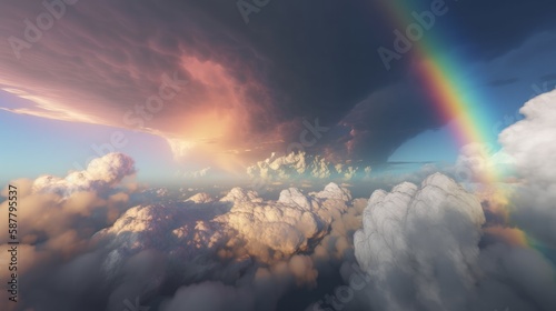 Rainbow Clouds. Generative ai