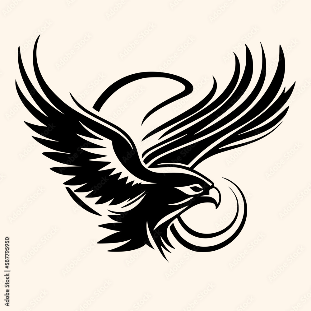 Obraz premium Eagle vector for logo or icon,clip art, drawing Elegant minimalist style,abstract style Illustration