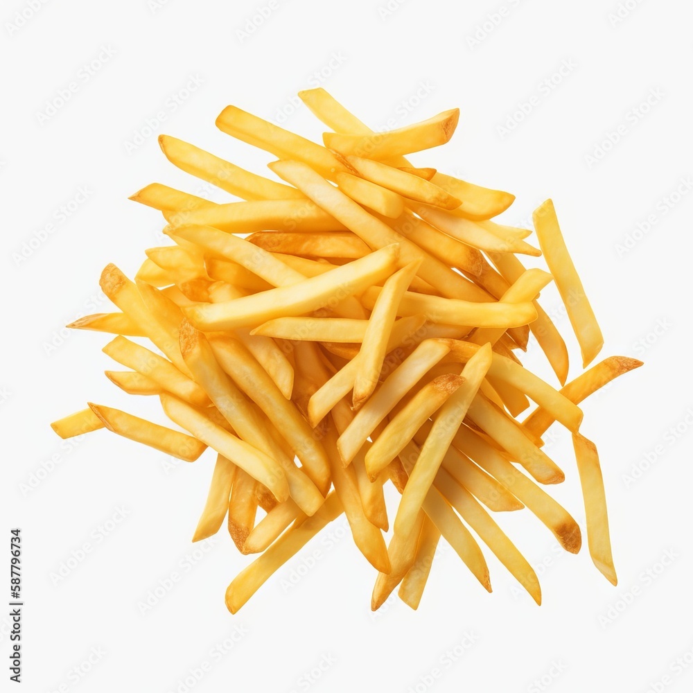 French fries flying french potato fries. 