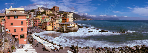 panorama of the town country, Nervi, Genoa, Italy, Corsa Italia