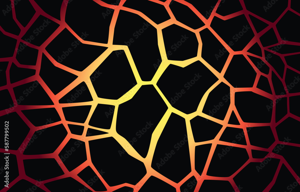 A pattern of cracked lava bursting outward