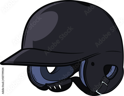 Baseball helmet black insulated on a white background.