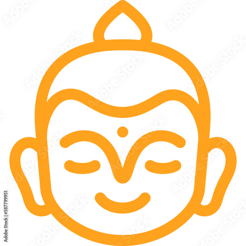 buddha face line icon