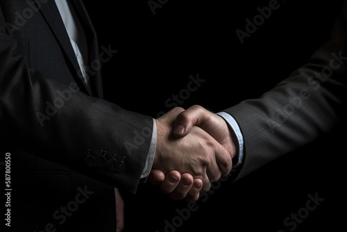  business partners shaking hands . concept of partnership Generative AI