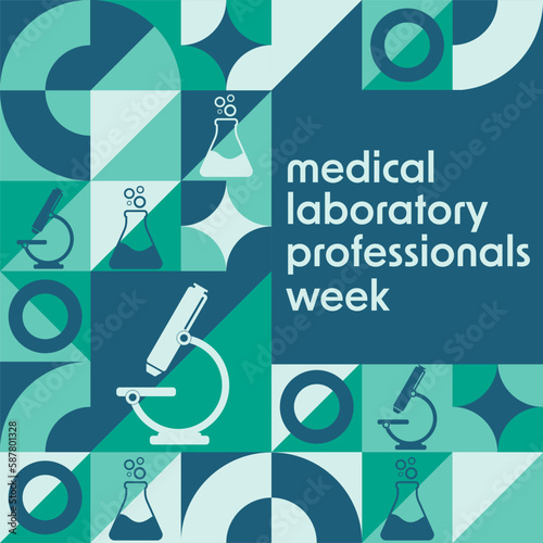 Obraz na płótnie Medical Laboratory Professionals Week. Holiday concept. Template for background, banner, card, poster with text inscription. Vector EPS10 illustration. w salonie