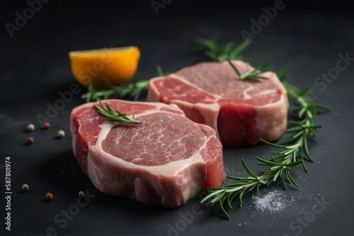 fresh pork meat set
