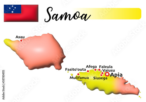 Samoa, Fläche und Flagge