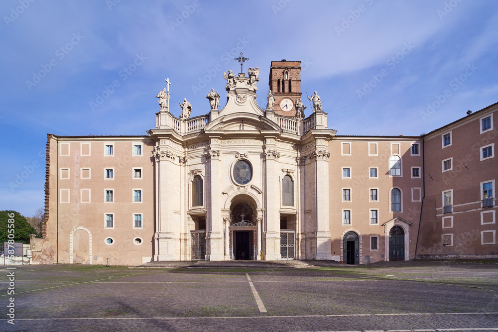 Basilica di Santa Croce in Gerusalemme baroque styled church in Rome, Italy
