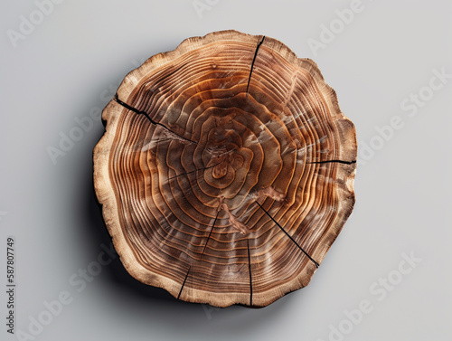 Rustic wooden slice on tabl...