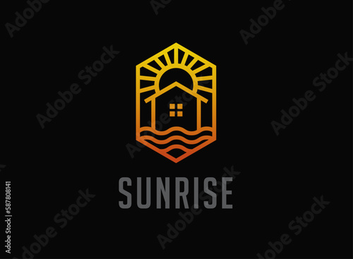 Introducing the Sunrise Landscape Nature Logo, the perfect emblem for companies looking to showcase their love for the great outdoors. This minimalist-style logo features a breathtaking sunrise over a
