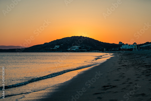 Sunset over Naxos Island  Greece  Europe