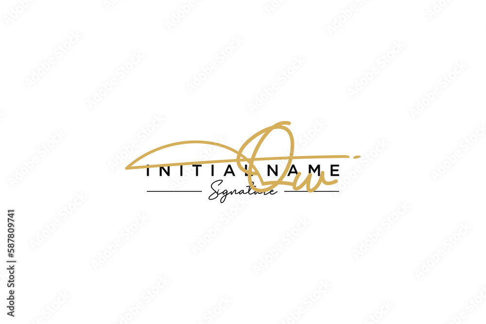 Initial QW signature logo template vector. Hand drawn Calligraphy lettering Vector illustration. Initial QW signature logo template vector. Hand drawn Calligraphy lettering Vector illustration.