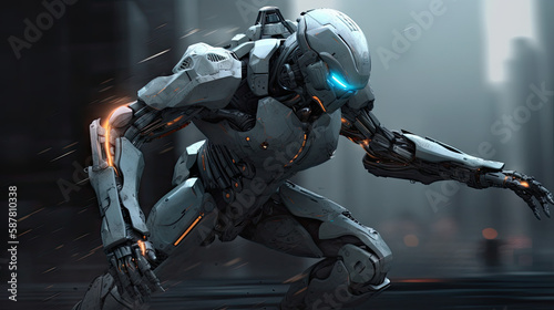 robot cyborg soldier, Generative AI