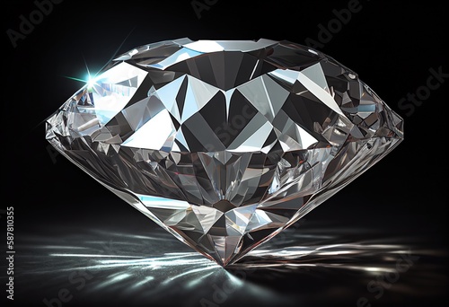 Big diamond illustration. AI generative.