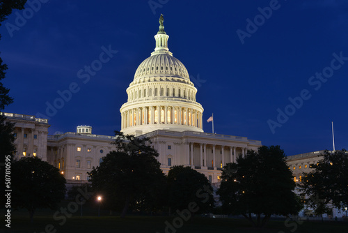 US Capitol building at night - Washington DC united states