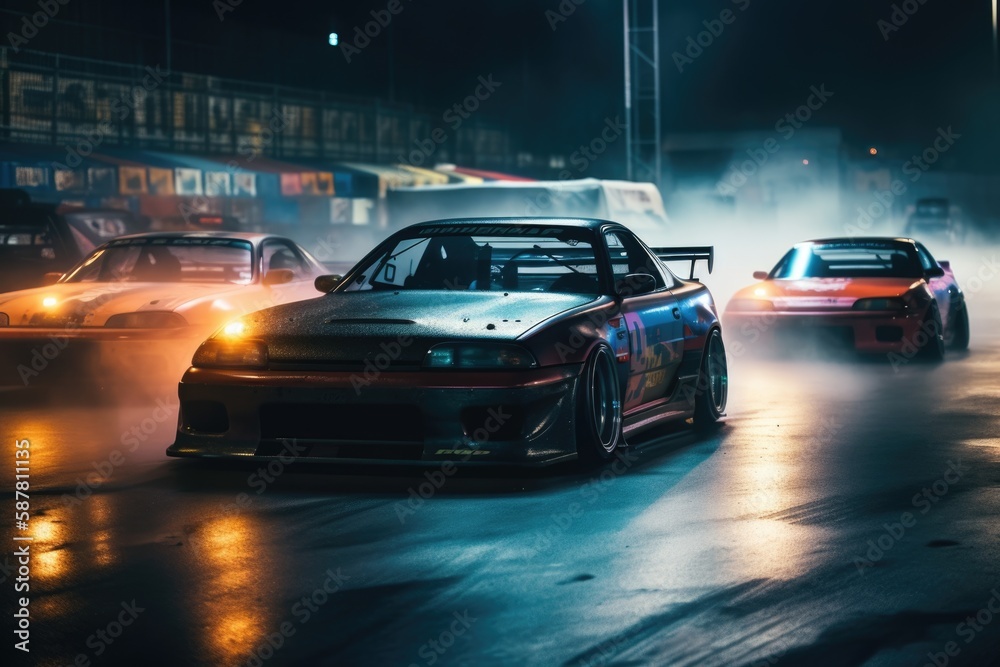 Drift Cars in the Night