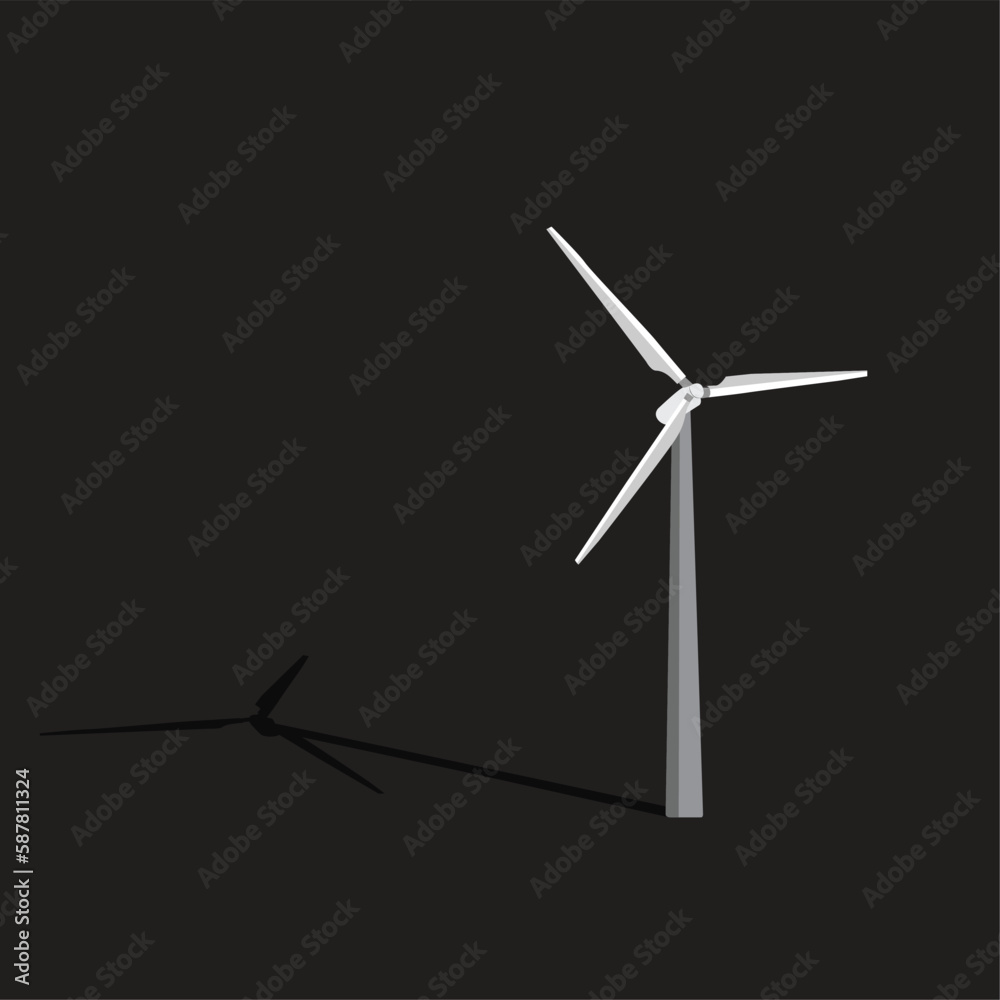Wind power Icon on black background. Wind power Icon on black background.