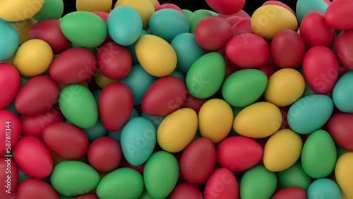Brightly Colored Easter egg falling transition with separate alpha channel
