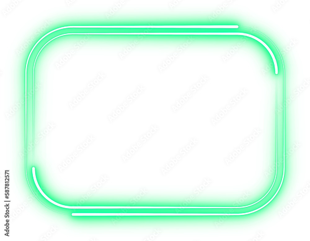 Neon Curved Rectangle Frame Border Neon Curved Rectangle Frame Border