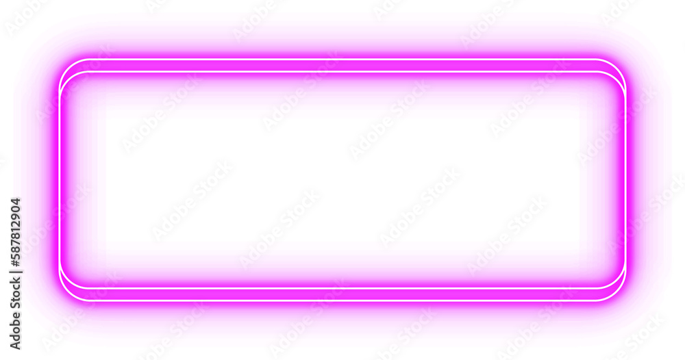 Neon Curved Rectangle Frame Border Neon Curved Rectangle Frame Border