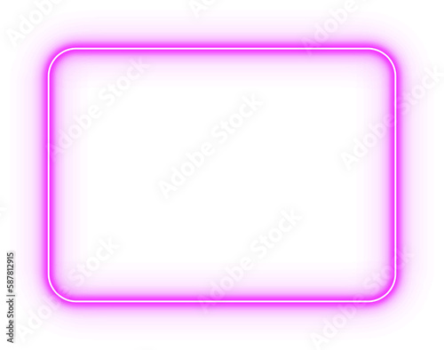 Neon Curved Rectangle Frame Border