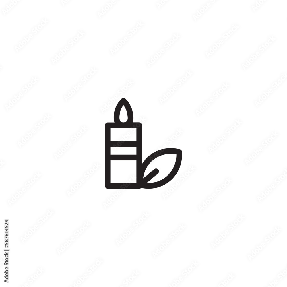 Light Spa Candle Outline Icon Light Spa Candle Outline Icon