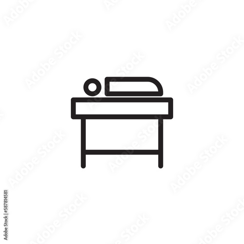 Spa Bed Cartoon Outline Icon © Bledos studio
