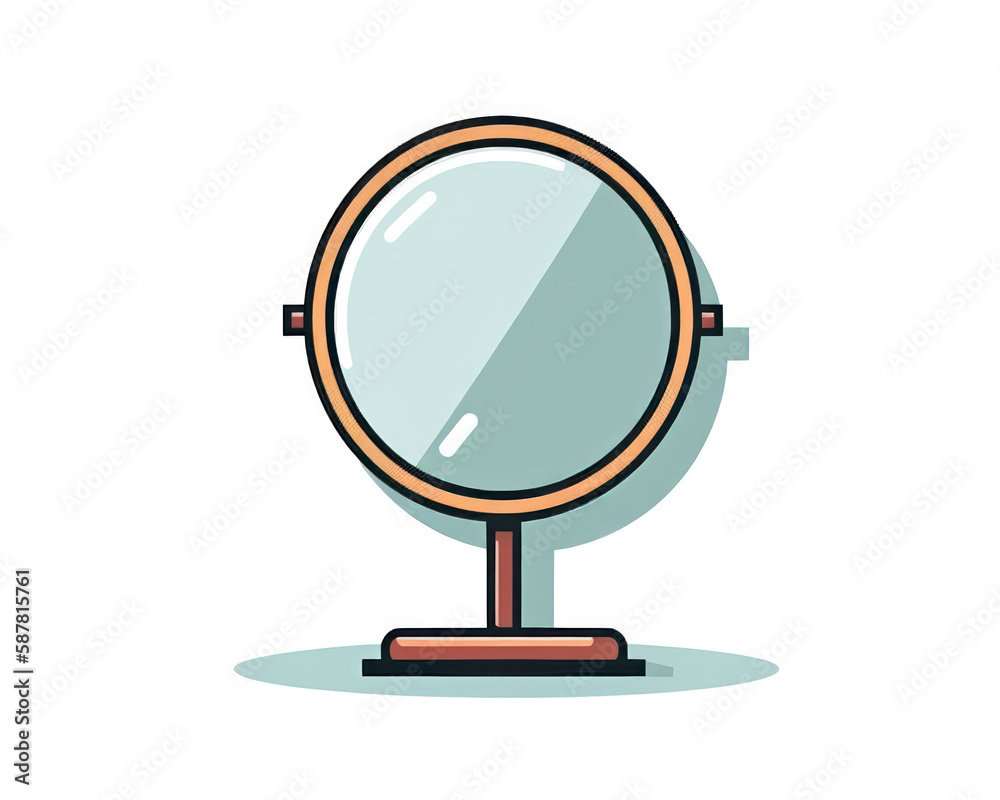 Vector illustration of a round mirror on a white background Vector illustration of a round mirror on a white background