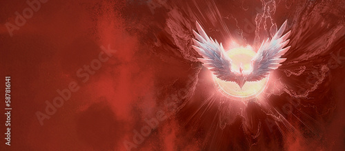 Holy Spirit, Pentecost. Christian banner, generative ai