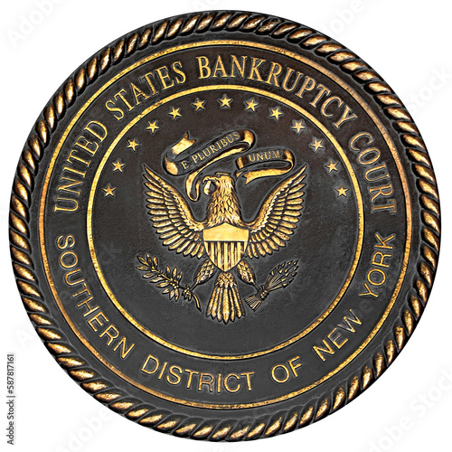 bronze emblem coat of arms bankruptcy