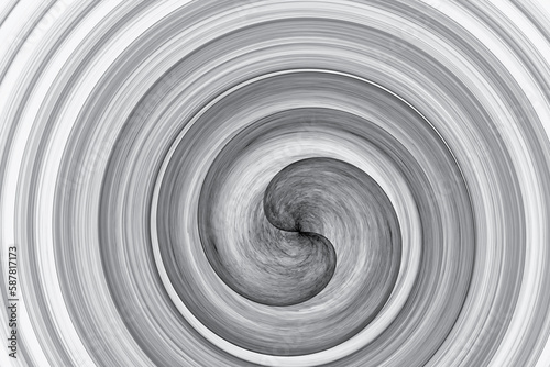 Black swirling pattern of crooked waves on a white background. Abstract fractal 3D rendering