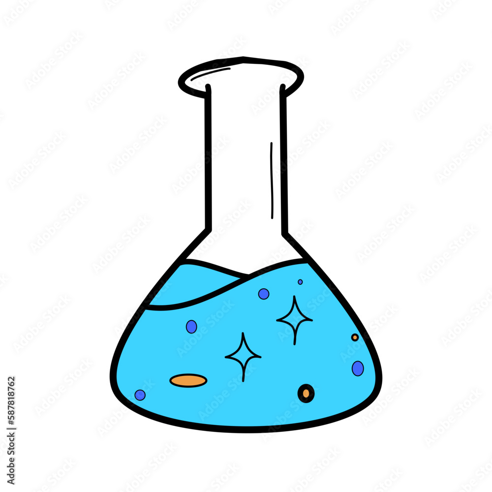 laboratory flask with liquid laboratory flask with liquid