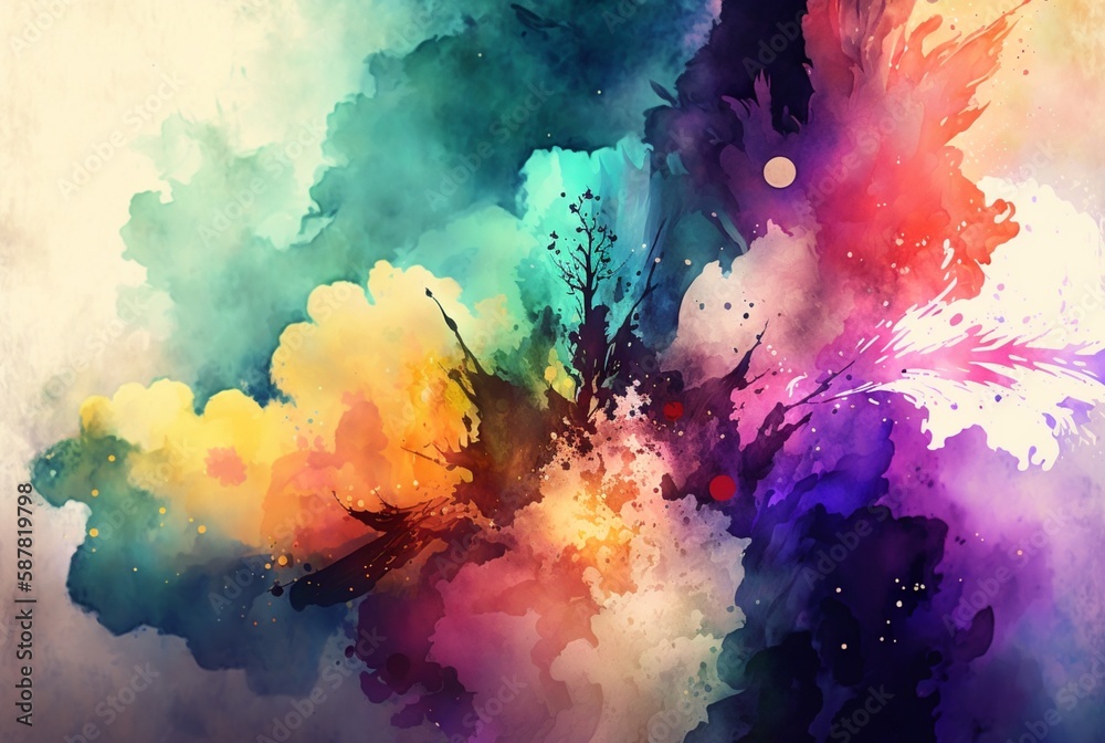 Abstract colorful watercolor background Generative AI